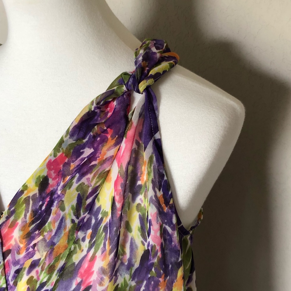 Cabi Semi-Sheer Flowy Watercolor Tank, Size M - Picture 4 of 8